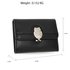 AGP1102 - Black Flap Metal Owl Design Purse / Wallet