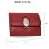 AGP1102 - Burgundy Flap Metal Owl Design Purse / Wallet