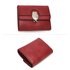 AGP1102 - Burgundy Flap Metal Owl Design Purse / Wallet