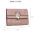 AGP1102 - Pink Flap Metal Owl Design Purse / Wallet
