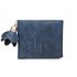 AGP1104 - Navy Trifold Purse / Wallet With Charm