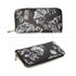 AGP1108 - Black / White Floral Print Zip Around Purse / Wallet