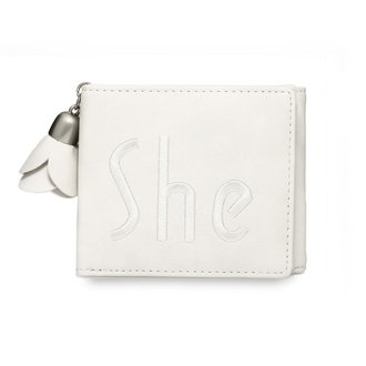 AGP1104 - Ivory Trifold Purse / Wallet With Charm