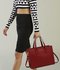 AG00592 - Burgundy Anna Grace Fashion Tote Bag