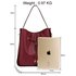 AG00591M - Burgundy Drawstring Tote Bag With Pouch