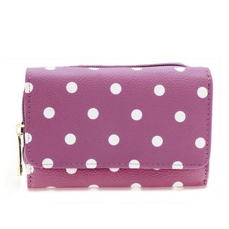 AGP1045B - Purple Polka Dot Design Purse/Wallet