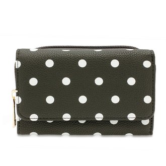 AGP1045B - Grey Polka Dot Design Purse/Wallet