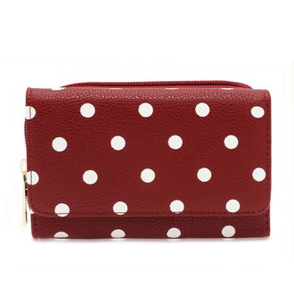 AGP1045B - Red Polka Dot Design Purse/Wallet