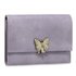 AGP1103 - Purple Flap Metal Butterfly Design Purse / Wallet