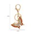 AGCK1082 - Sparkly Gold Metal Butterfly Rhinestone Bag Charm Key-Ring