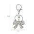 AGCK1083 - Sparkly Silver Metal Bow Rhinestone Bag Charm Key-Ring