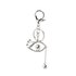 AGCK1088 - Sparkly Silver Metal Eye Rhinestone Bag Charm Key-Ring