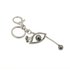 AGCK1088 - Sparkly Silver Metal Eye Rhinestone Bag Charm Key-Ring