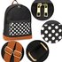 AG00620B - Black Polka Dot Print Backpack School Bag
