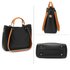 AG00610 - 3 Pieces Set Black / Tan Women's Fashion Handbags