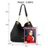 AG00561A - Black Fashion Hobo Shoulder Bag