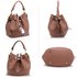 AG00615 - Nude Drawstring Bucket Bag With Pouch