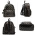 AG00186F - Black / Gold Crown Print Backpack School Bag