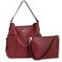 AG00696 - Burgundy Shoulder Bag With Pouch