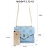 AG00626 - Blue Flap Twist Lock Cross Body Bag