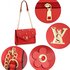 AG00626 - Red Flap Twist Lock Cross Body Bag