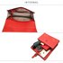 AG00630 - Red Flap Crystal Cross Body Bag With Black Metal Work
