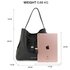 AG00656 - 3 Pieces Set Black Women's Fashion Handbags