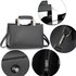 AG00690 - Black Anna Grace Fashion Tote Bag With Black Metal Work