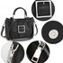 AG00632 - Black Grab Tote Bag With Silver Metal Work