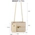 AG00668 - Champagne Handbags With Gold Metal Work
