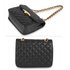 AG00668 - Black Cross Body Bag With Gold Metal Work