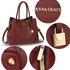 AG00648 - Burgundy Anna Grace Fashion Tote Bag