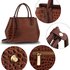 AG00644 - Brown Fashion Croc Style Tote Bag