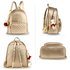 AG00674 - Gold Backpack Rucksack With Bag Charm