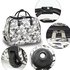 AGT1011C - Black / White Travel Holdall Trolley Luggage With Wheels - CABIN APPROVED