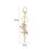 AGCK1039 - Gold Plated Crystal Lizard Bag Charm