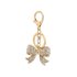 AGCK1083 - Sparkly Gold Metal Bow Rhinestone Bag Charm Key-Ring