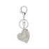 AGCK1095 - Silver Metal Rhinestone Crystal Heart Bag Charm