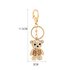 AGCK1096 - Gold Plated Crystal Teddy Bear Bag Charm