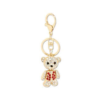 AGCK1037 - Gold Plated Crystal Teddy Bear Bag Charm