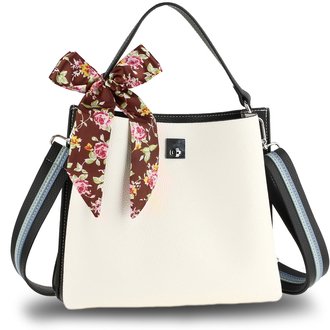 AG00682 - White / Black Women's Fashion Tote Bag