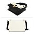 AG00718 - White / Black Flap Twist Lock Cross Body Bag