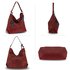 AG00556A - Burgundy Butterfly Hobo Bag With Black Metal Work
