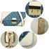 AG00744 - Blue / White Anna Grace Print Flap Cross Body Shoulder Bag