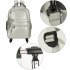AGT1023  - Silver Backpack Rucksack With Wheels