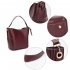AG00762A - 2 Pieces Set Burgundy Women's Wholesale Shoulder Bag