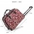AGT1014 - Burgundy Alphabet Print Travel Holdall Trolley Luggage With Wheels - CABIN APPROVED