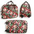 AGT1017 - Beige Owl Print Travel Holdall Trolley Luggage With Wheels - CABIN APPROVED