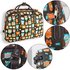 AGT1018 - Black Owl Print Travel Holdall Trolley Luggage With Wheels - CABIN APPROVED