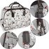 AGT1021 - Grey Cat Print Travel Holdall Trolley Luggage With Wheels - CABIN APPROVED
